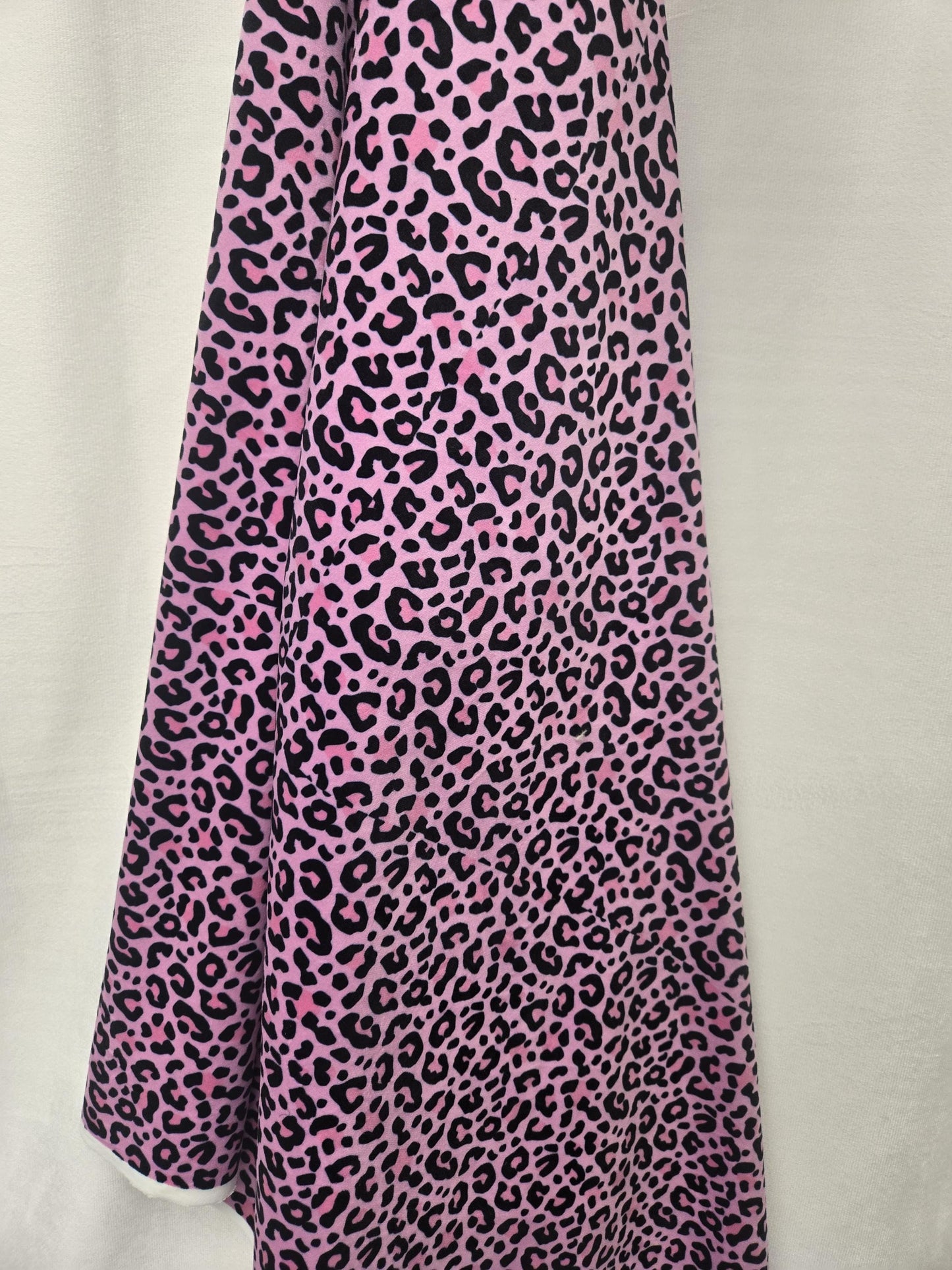 Pink & Black Leopard Print Fabric – Bold Animal Print for Pillows, Curtains, Upholstery or DIY Projects