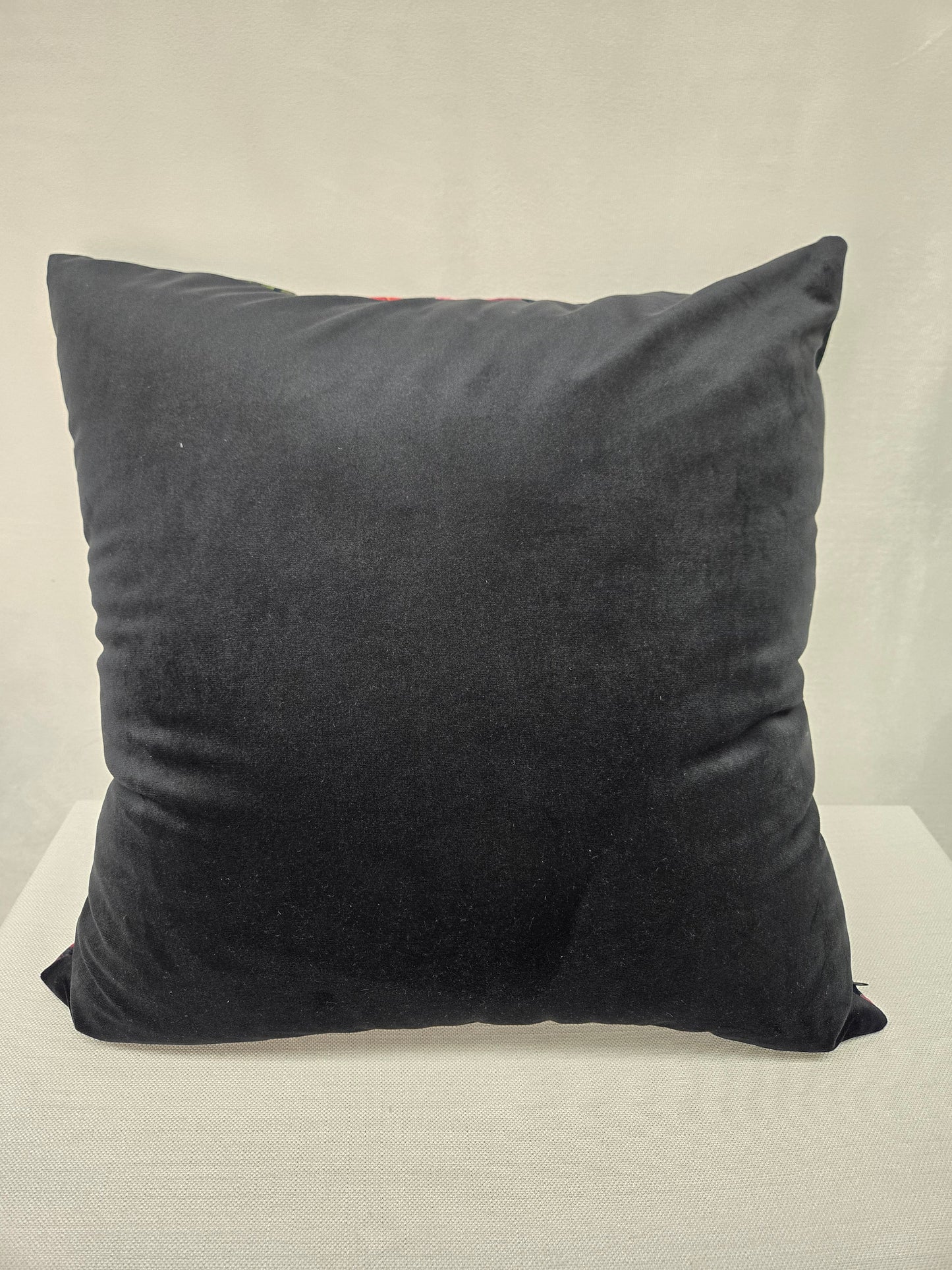 Red, Violet, Purple, Gold, Pink, Floral Plush Velvet Moody Pillow – Decorative Cushion for Sofa, Bed, or Couch – Elegant Home Décor Accent