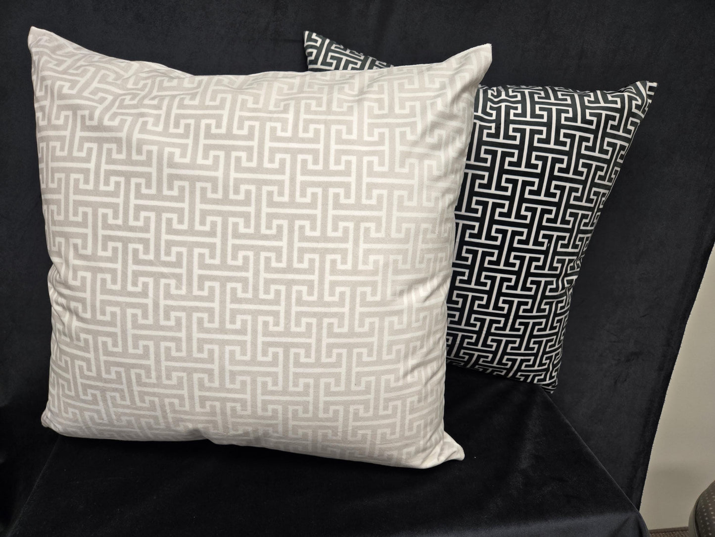Turnkey Beige and White Pillow – Minimalist Modern Decorative Throw Pillow for Sofa, Bed, or Couch