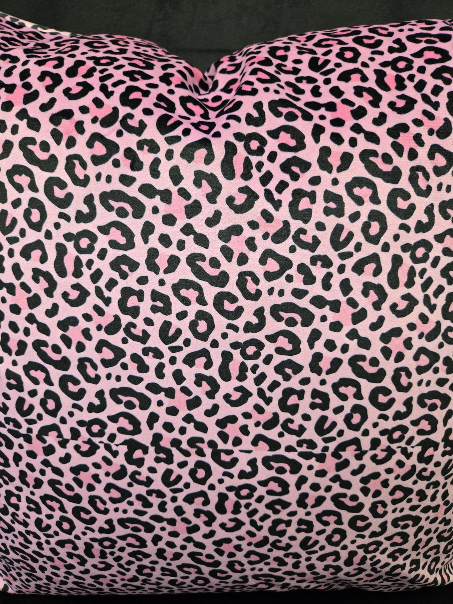 Pink & Black Leopard Print Fabric – Bold Animal Print for Pillows, Curtains, Upholstery or DIY Projects