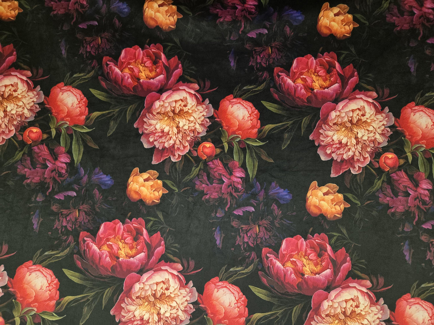 Moody Floral Fabric – Antique-Inspired Flowers for Drapery, Clothing, Pillows, Tablecloths, and Upholstery