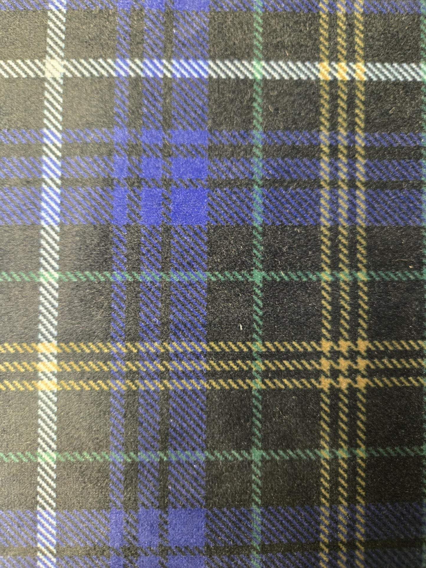 Vintage Blue, Black, Green, and Yellow Plaid Fabric – Ideal for Drapery, Upholstery, Pillows, and Tablecloths