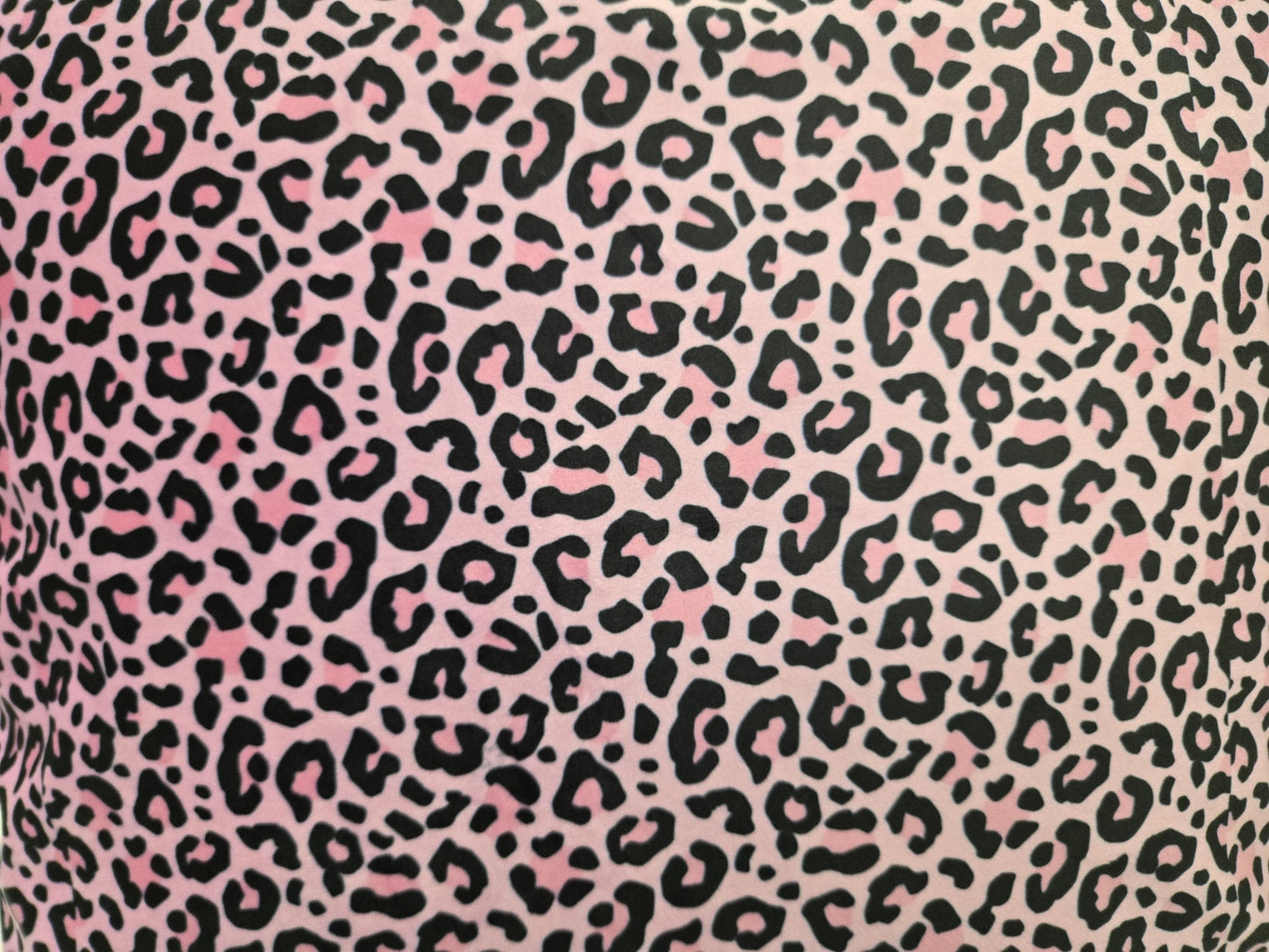 Pink & Black Leopard Print Fabric – Bold Animal Print for Pillows, Curtains, Upholstery or DIY Projects
