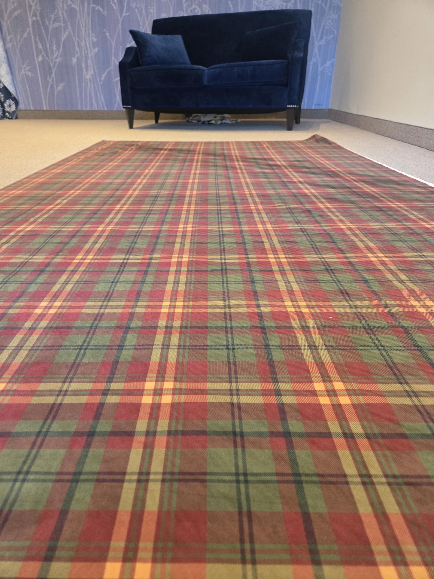 Red, Green, Yellow, and Navy Plaid Fabric – Vintage Tartan for Clothing, Curtains, Upholstery & DIY Crafts