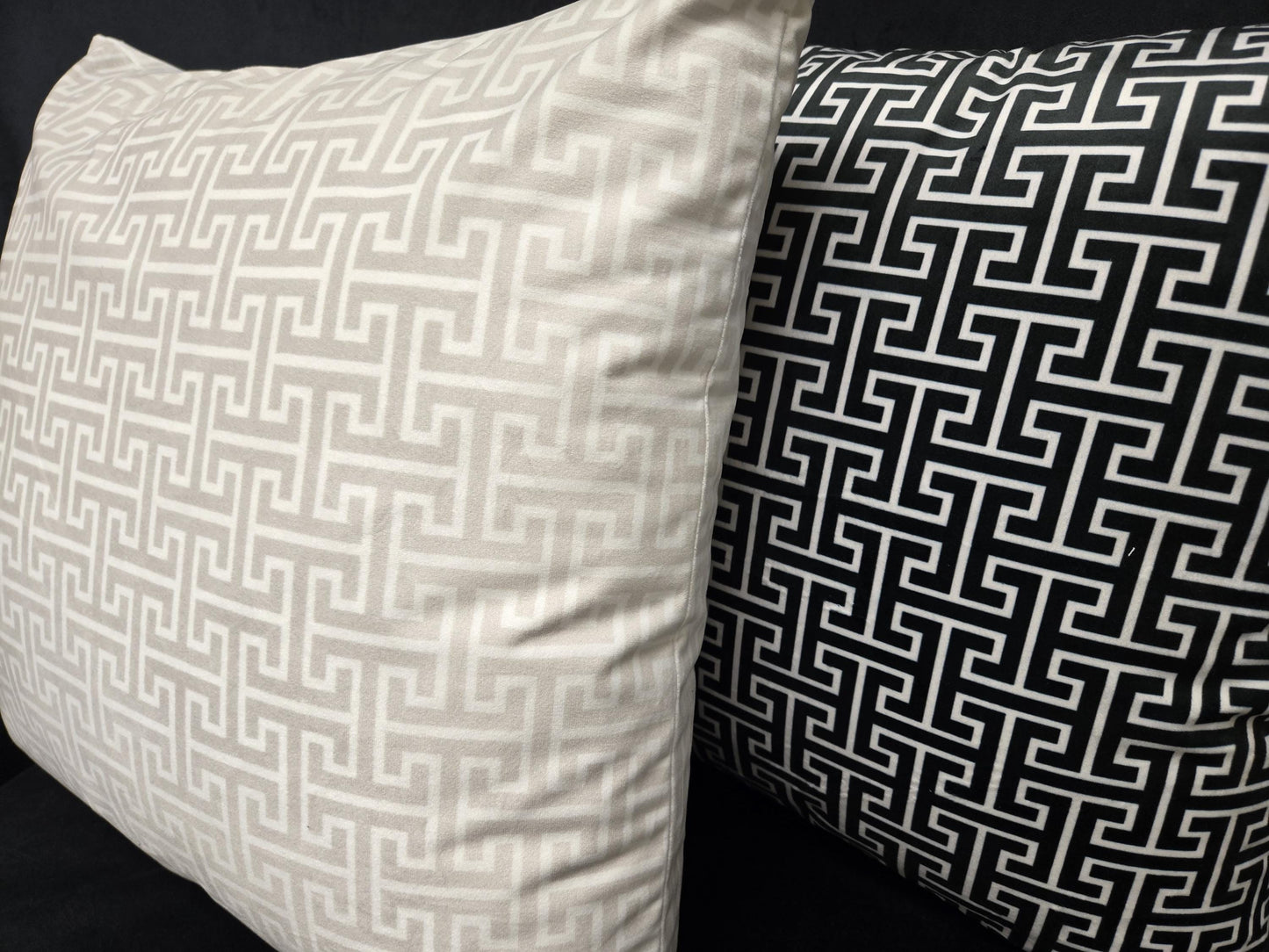 Turnkey Beige and White Pillow – Minimalist Modern Decorative Throw Pillow for Sofa, Bed, or Couch
