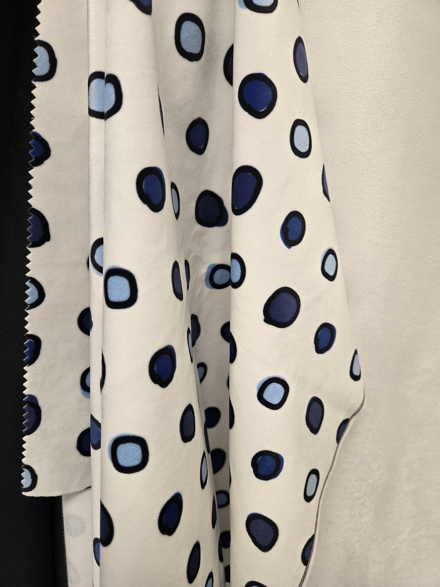 Blue Polka Dot Fabric – Light and Dark Blue Spots for Drapery, Pillows, Tablecloths, and Upholstery