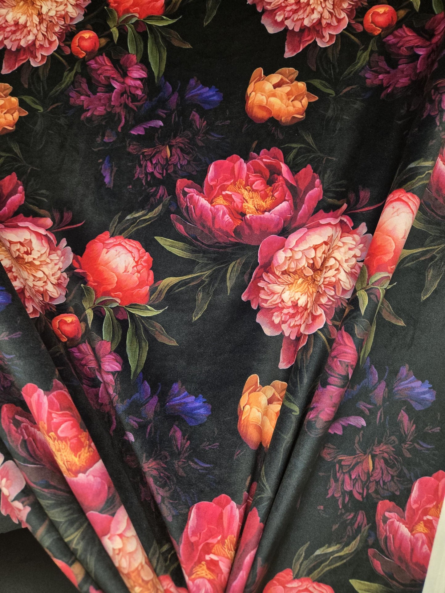 Moody Floral Fabric – Antique-Inspired Flowers for Drapery, Clothing, Pillows, Tablecloths, and Upholstery