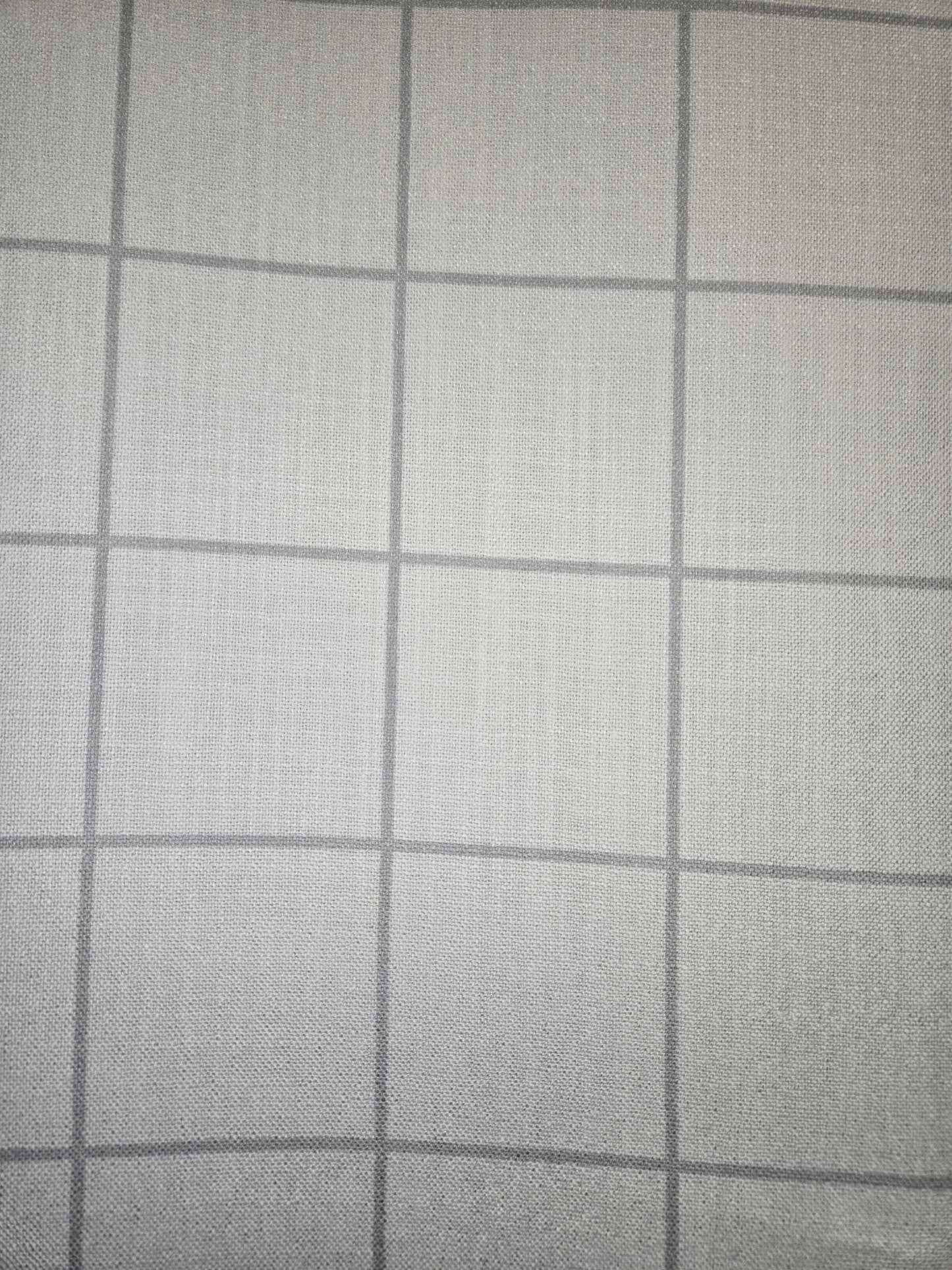 Stripe Fabric – White with Subtle Grey Box Pattern (58" Width)