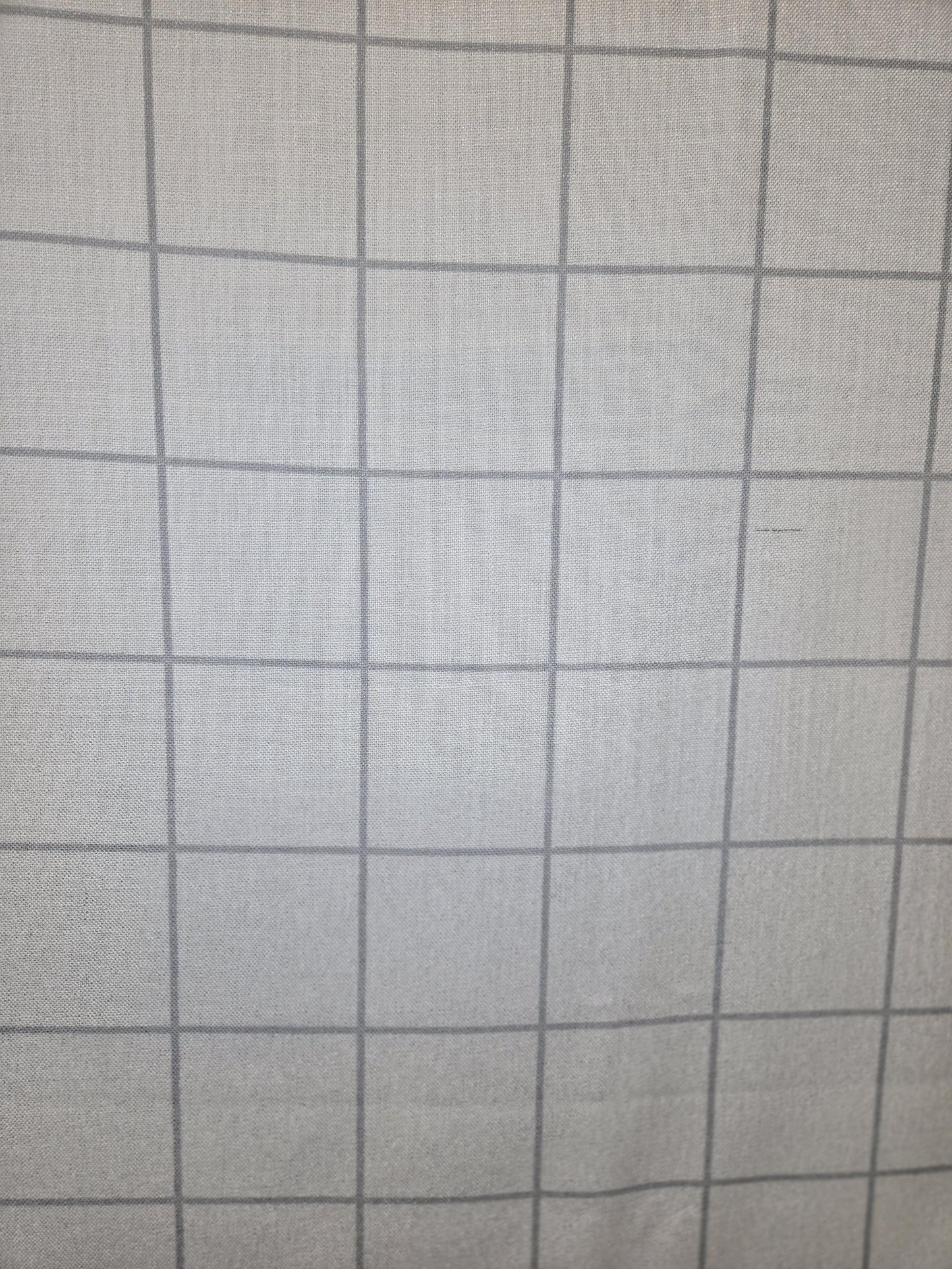 Stripe Fabric – White with Subtle Grey Box Pattern (58" Width)