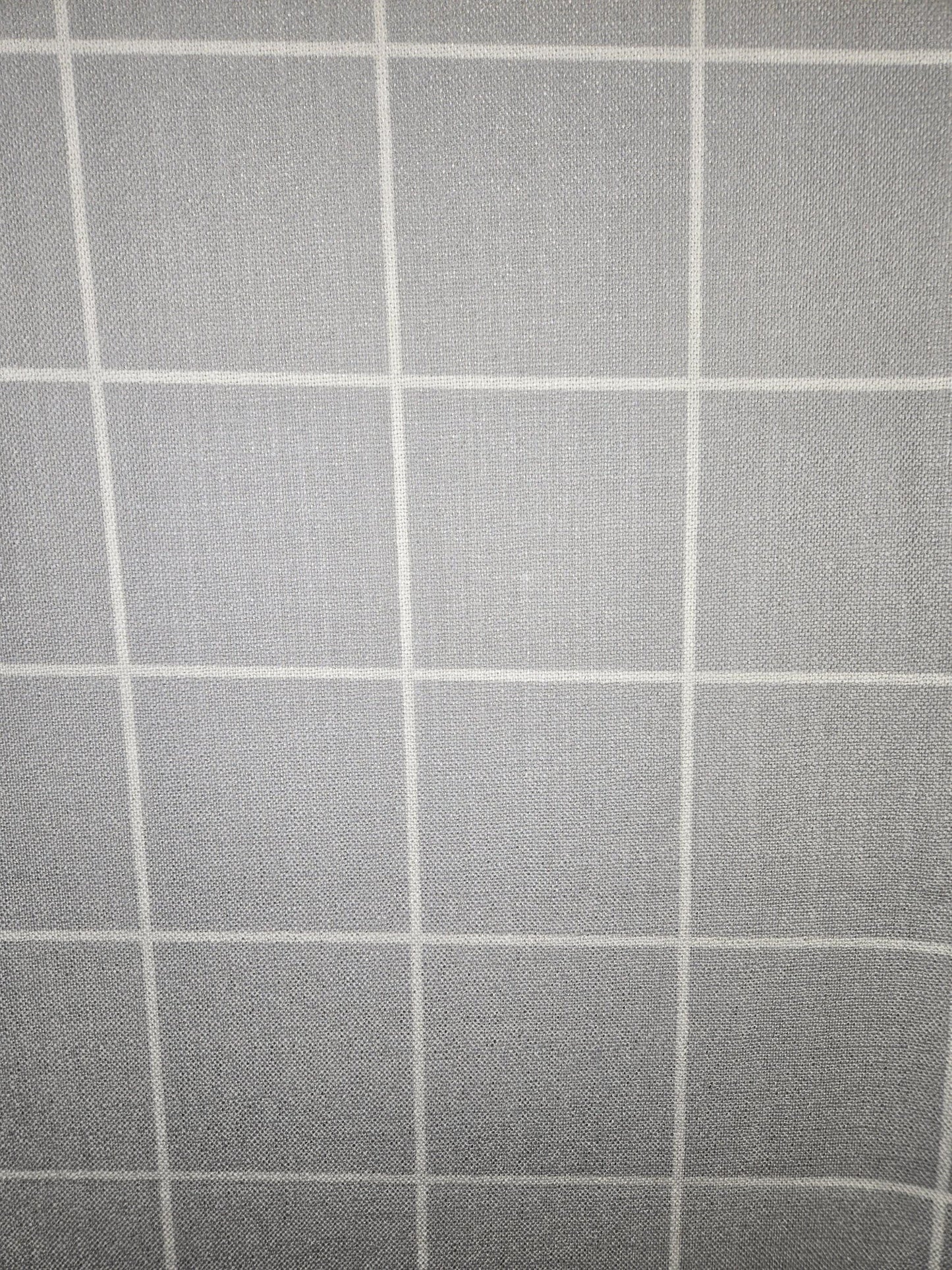 Stripe Linen-Look Fabric – Grey with White Line Box Pattern (58" Width)