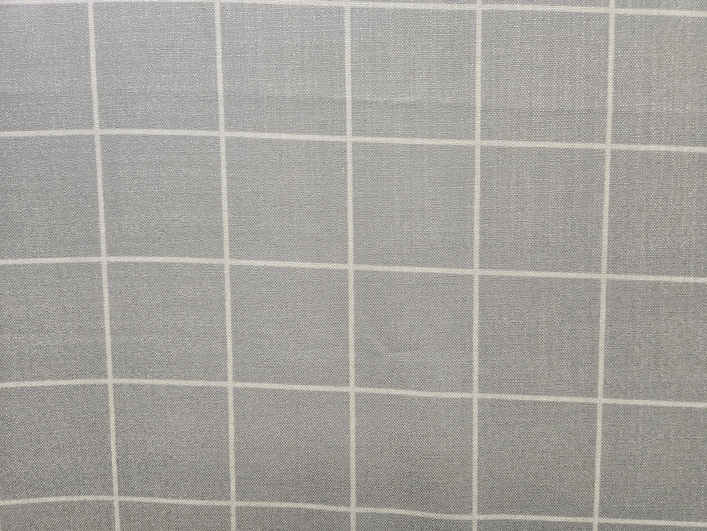 Stripe Linen-Look Fabric – Grey with White Line Box Pattern (58" Width)