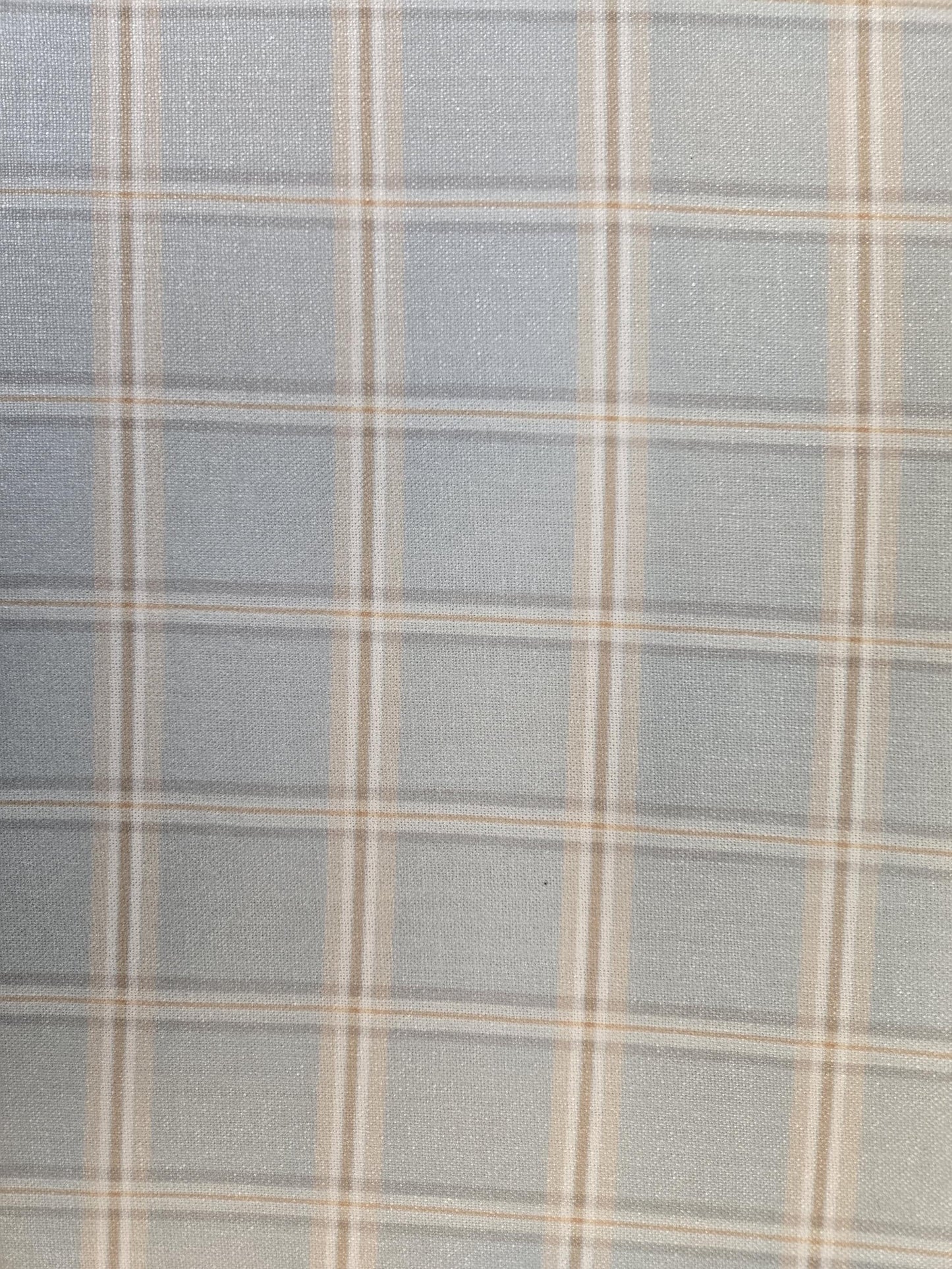 Luxury Nantucket light Blue Plaid Fabric with Thin Orange Stripe – Perfect for Drapery, Upholstery, Pillows, and Tablecloths