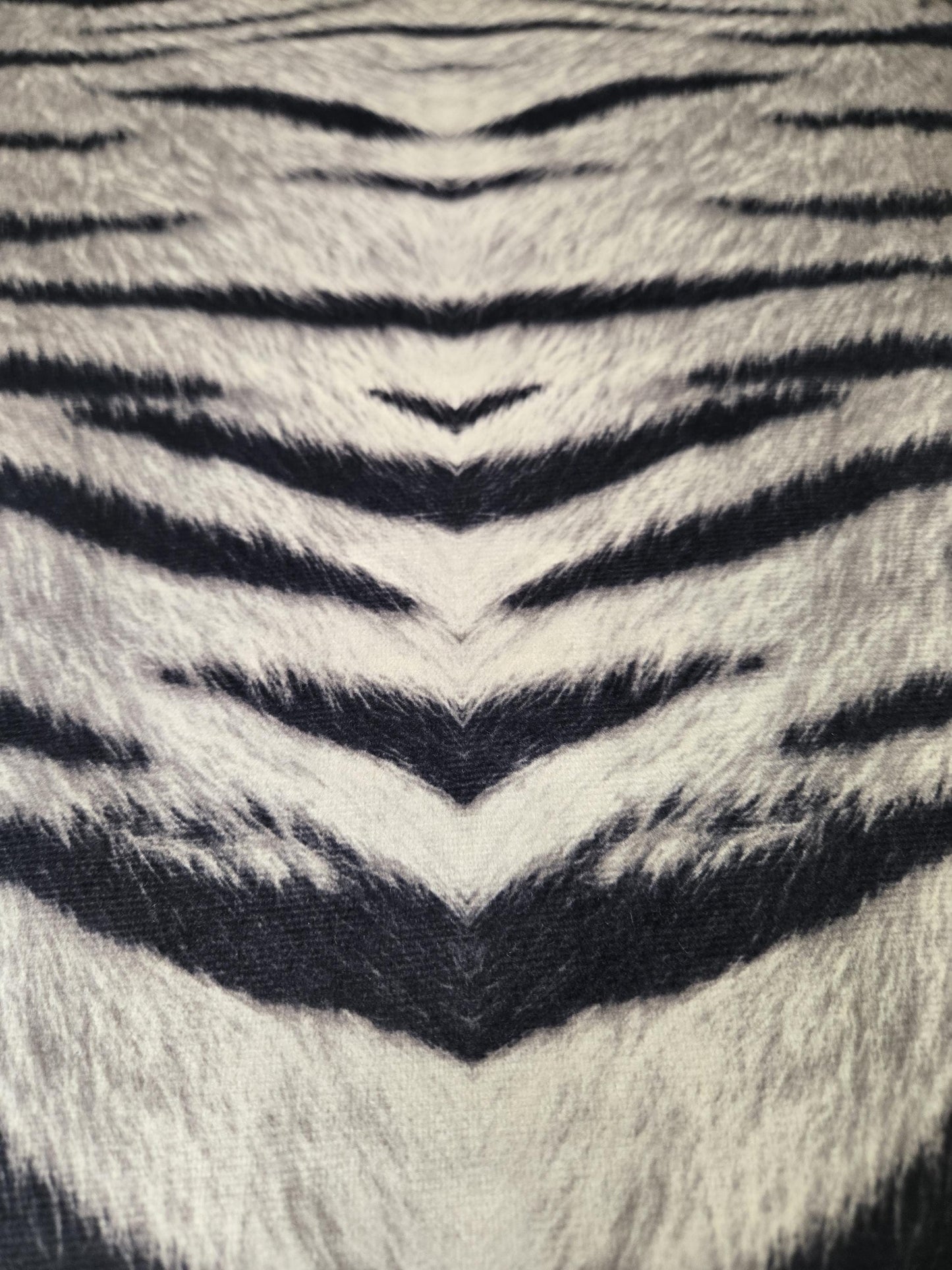 Tiger Design Fabric -Inspired Faux Fur in Dark and Light Grey, Black - Perfect for Upholstery, Pillows & Cushions