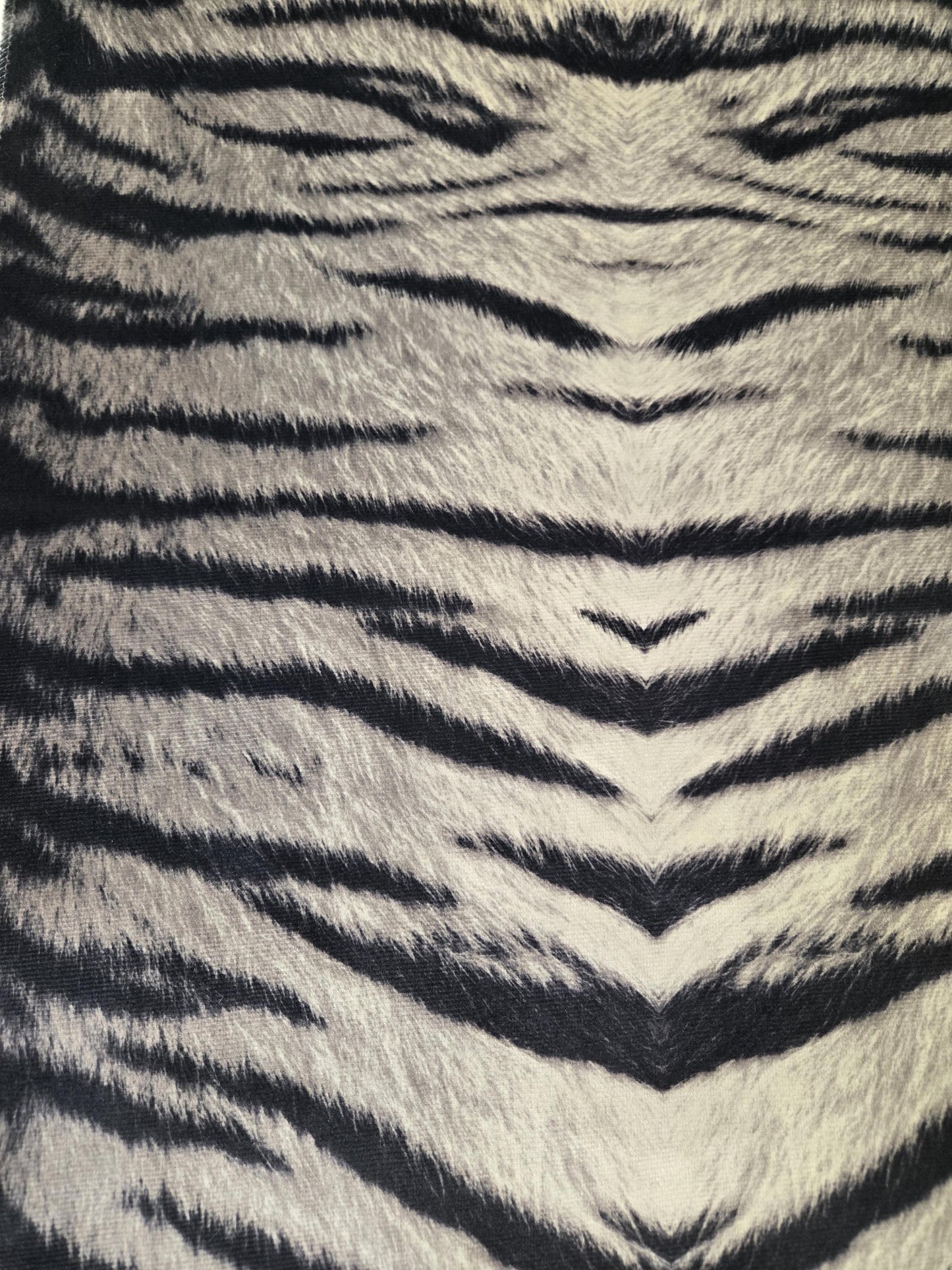 Tiger Design Fabric -Inspired Faux Fur in Dark and Light Grey, Black - Perfect for Upholstery, Pillows & Cushions