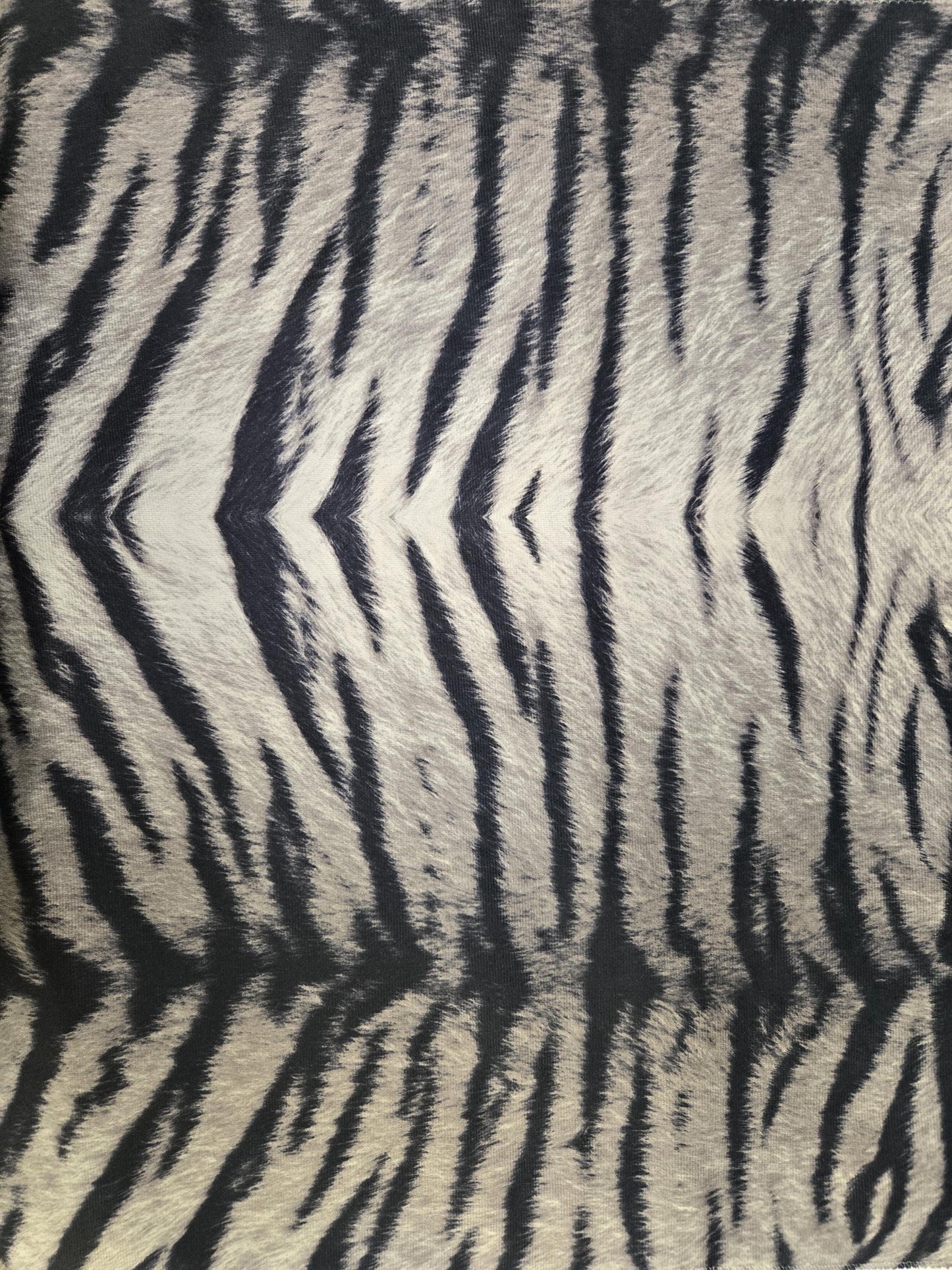 Tiger Design Fabric -Inspired Faux Fur in Dark and Light Grey, Black - Perfect for Upholstery, Pillows & Cushions