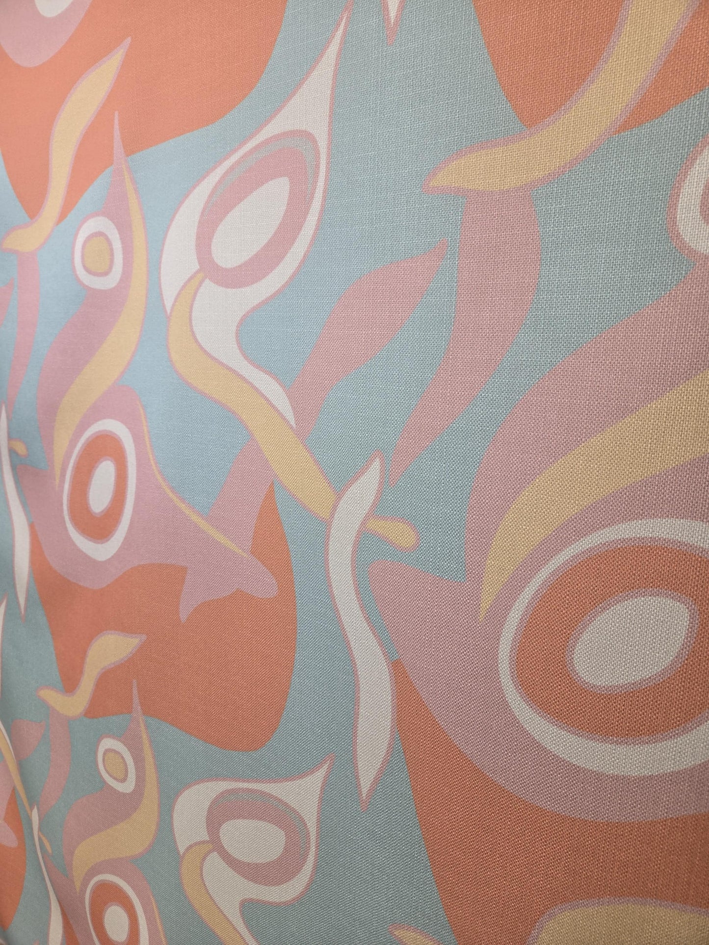 Modern Retro Fabric – Funky Pink, Orange, Yellow, and Teal Design – Perfect for Quilting, Upholstery, and Crafts
