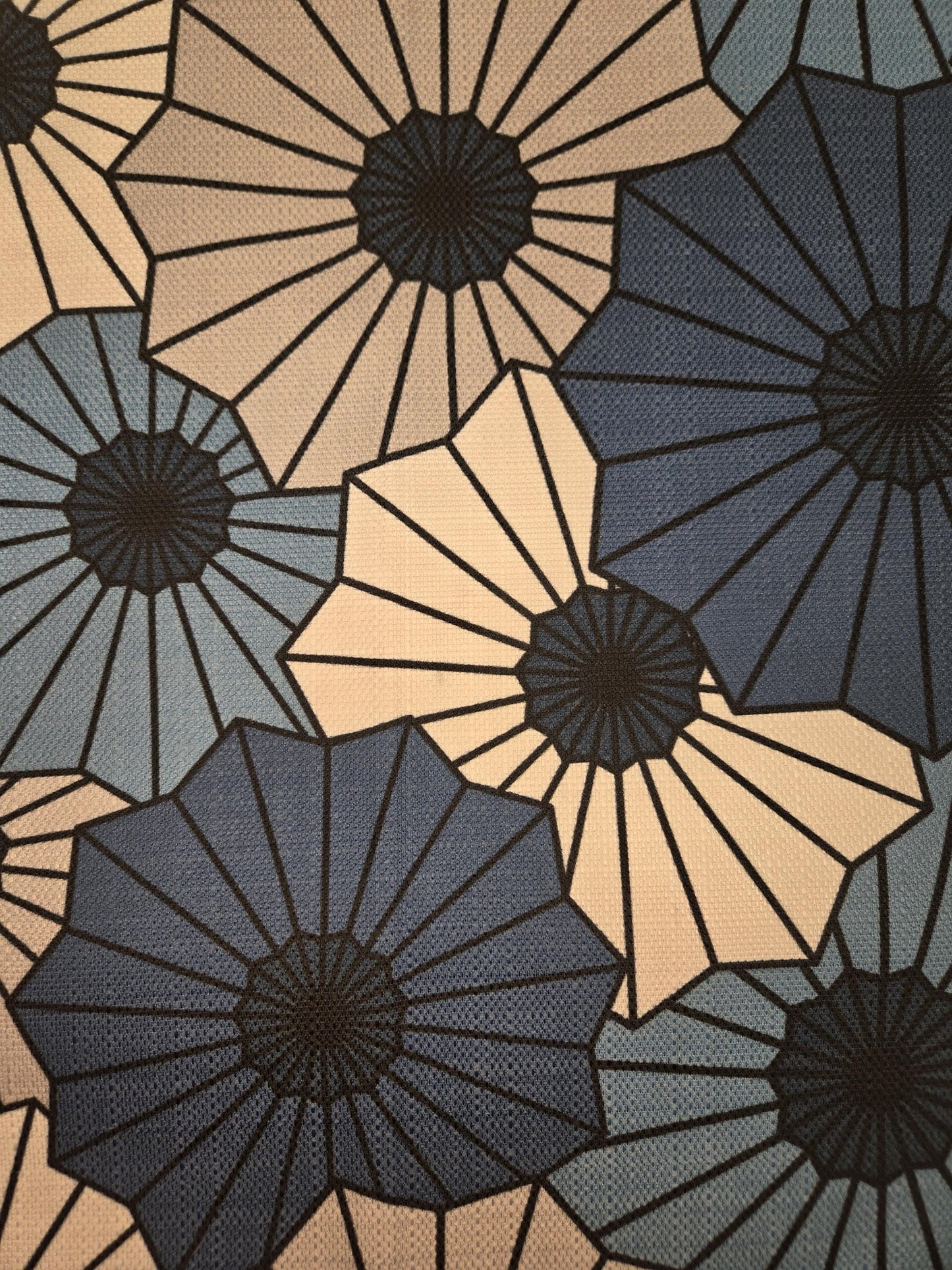 Abstract Blue Grey & White Floral Fabric by the Yard – Upholstery, Drapery, and More