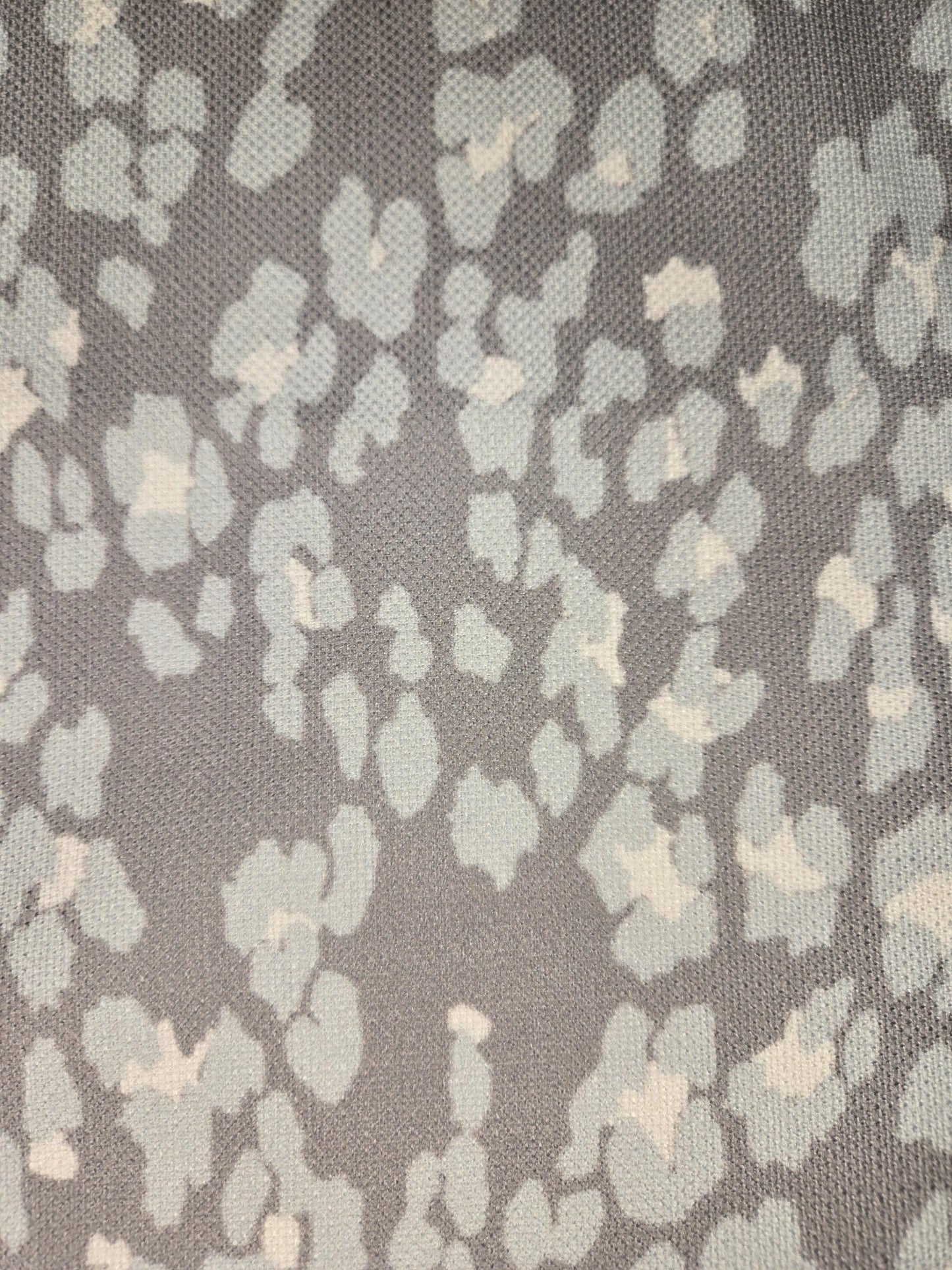 Silver & Teal Leopard Print – Spandex, Upholstery, Curtains, Polyknit – Versatile Fabric for Clothing, Home Décor