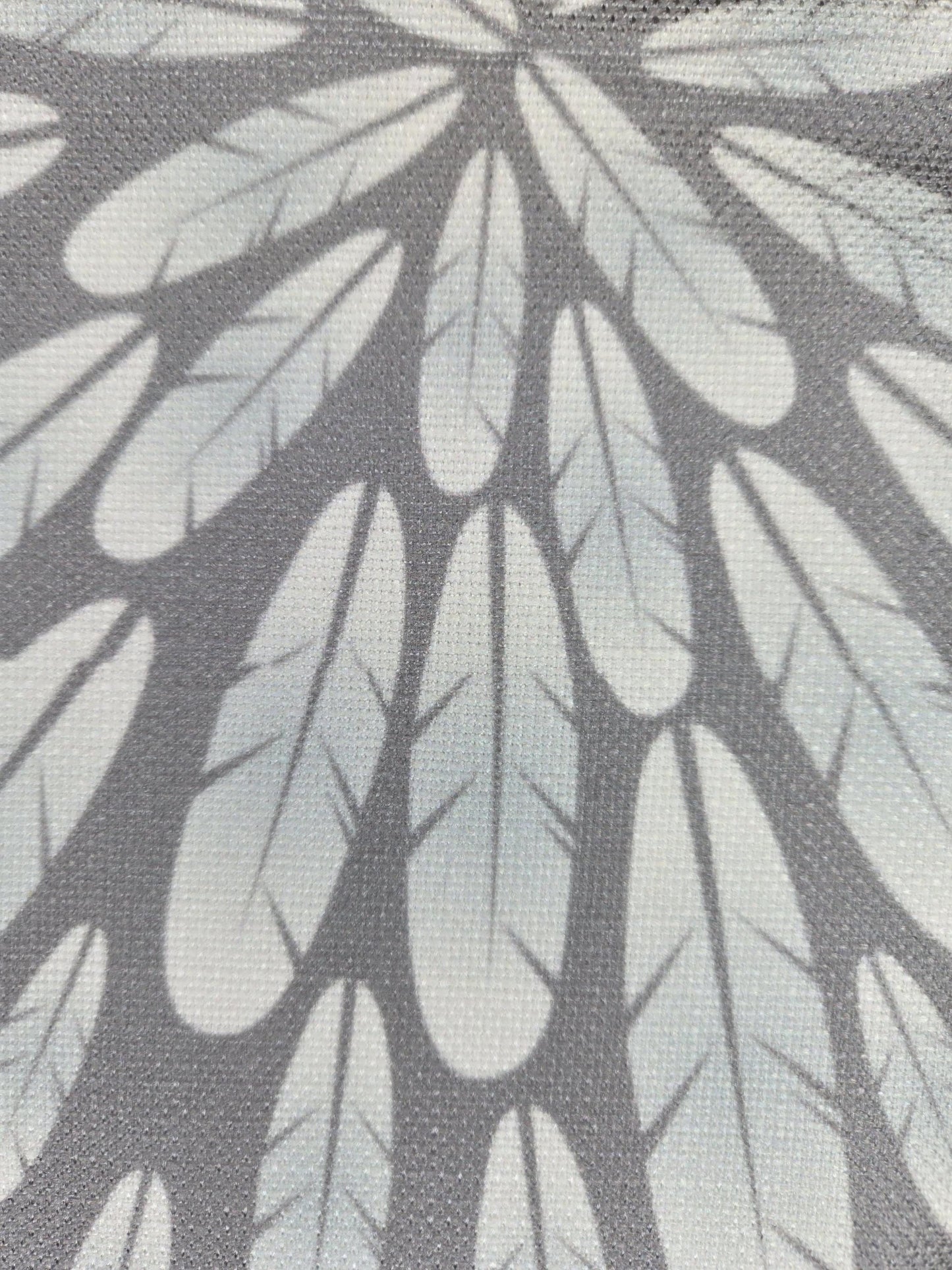 Grey-Blue Feather Design – Elegant & Native-Inspired Print for Upholstery and Faux Linen