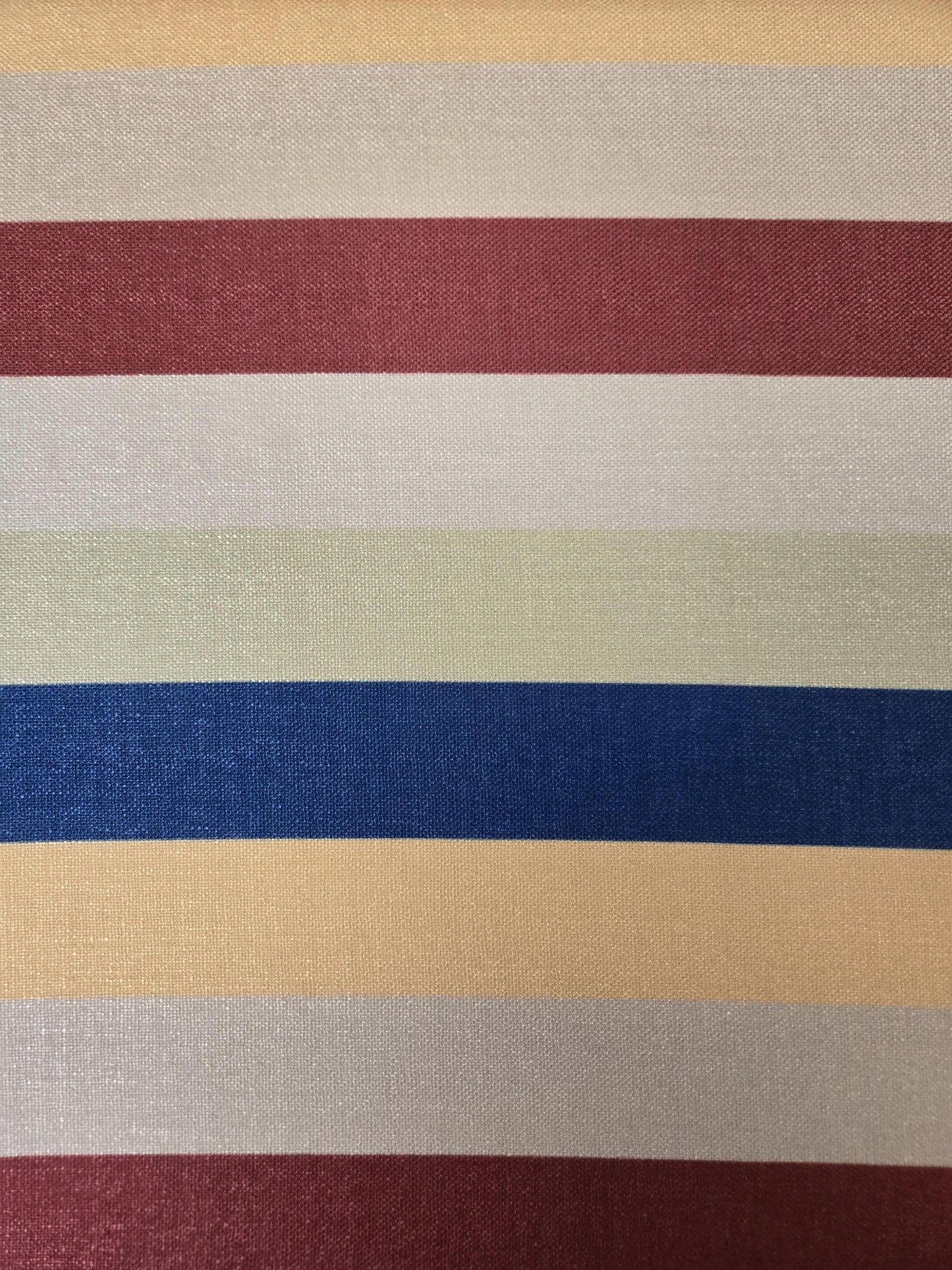 Bold Striped Fabric – Red, Beige, Green, Orange, Taupe | Modern Classic Design | Soft Linen Look