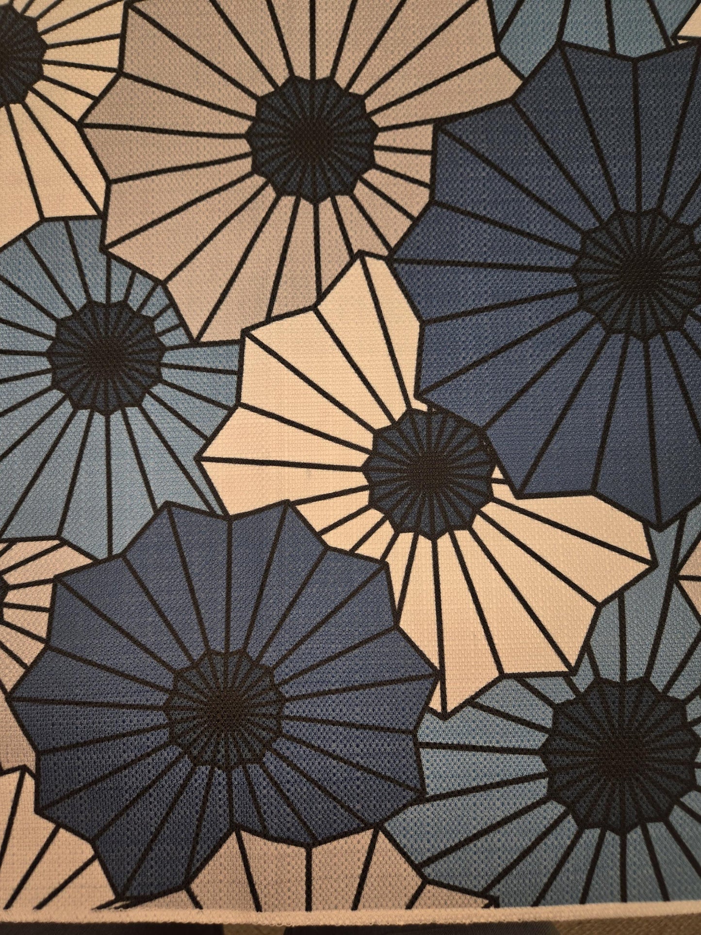 Abstract Blue Grey & White Floral Fabric by the Yard – Upholstery, Drapery, and More