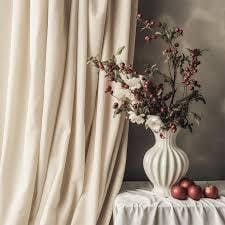 Velvet Beige Fabric – Tan, Golden Oat | 60” Wide, Luxurious for Upholstery, Drapery & More