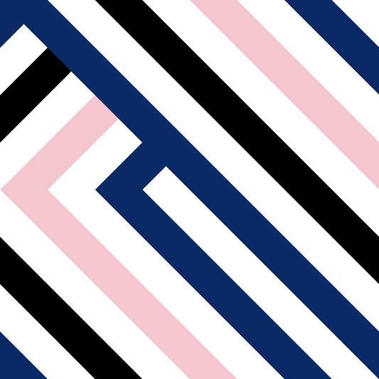 2in Stripe Bands – White/Black/Blue/Pink