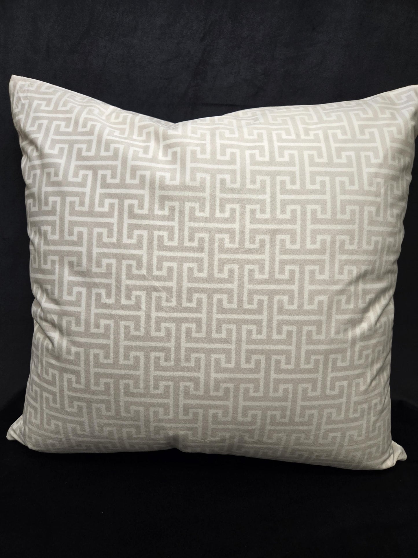 Turnkey Beige and White Pillow – Minimalist Modern Decorative Throw Pillow for Sofa, Bed, or Couch