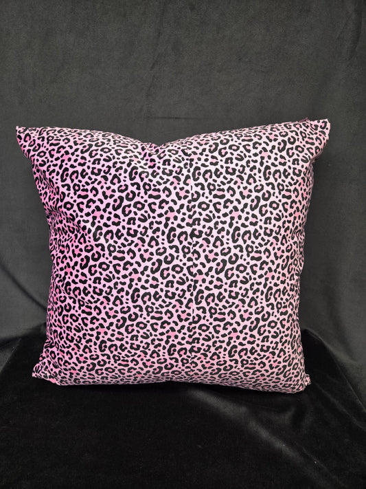 Plush Velvet Pink and Black Pillow – Elegant Decorative Throw Pillow for Sofa, Bed, or Couch
