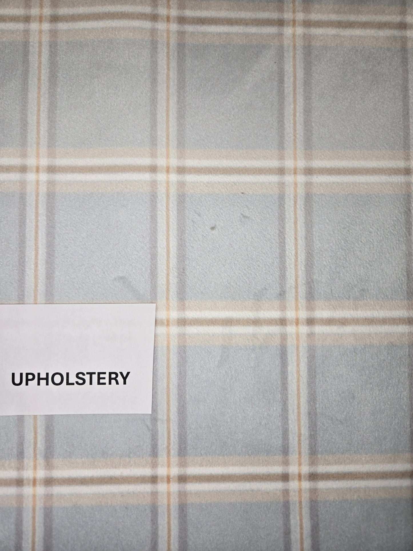 Luxury Nantucket light Blue Plaid Fabric with Thin Orange Stripe – Perfect for Drapery, Upholstery, Pillows, and Tablecloths