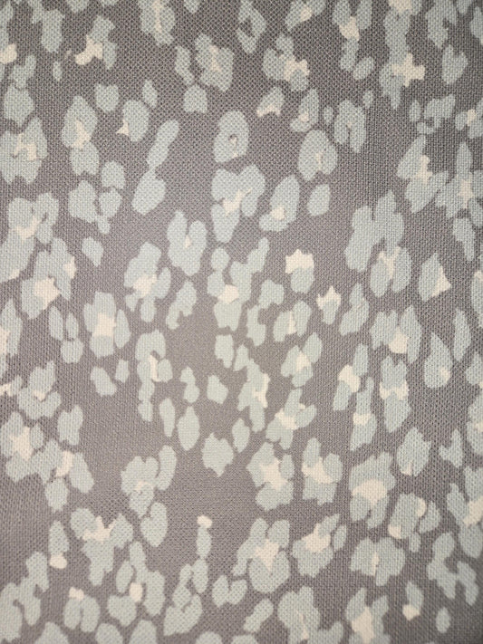 Silver & Teal Leopard Print – Spandex, Upholstery, Curtains, Polyknit – Versatile Fabric for Clothing, Home Décor