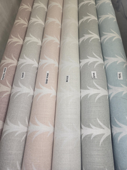 Acanthus Stripe Fabric – Soft Faux Linen, Drapery, Pillows, Upholstery, Material by the Yard