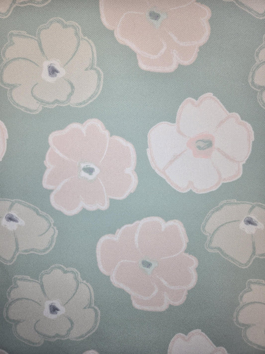 Soft Linen Look Floral Fabric – Green, Pink & Taupe | 60” Wide, Soft and Durable